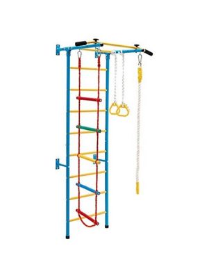 Image showing  5 in. 1 Swedish Ladder Wall Gym Set, Blue, FP-GYM-SMALL-BL