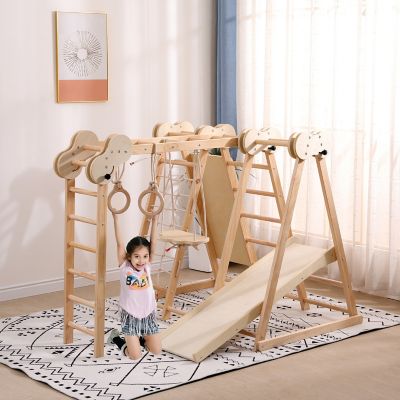 Image showing 5 th Funphix 5 in. 1 Wooden Climber, Natural, FPX-WC-4FT-N