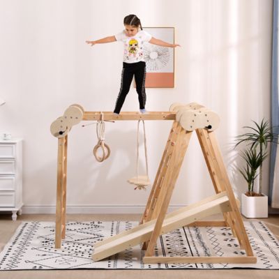 Image showing 6 th Funphix 5 in. 1 Wooden Climber, Natural, FPX-WC-4FT-N