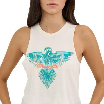 Image showing 2 th Wrangler Women's Festival Crop Graphic Tank