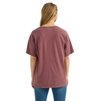 Image showing 1 th Wrangler Women's Acid Wash Graphic Oversized Tee