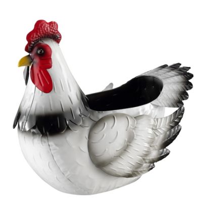 Red Shed Metal Hen Planter