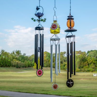 Image showing  Glass Lantern Solar Windchime