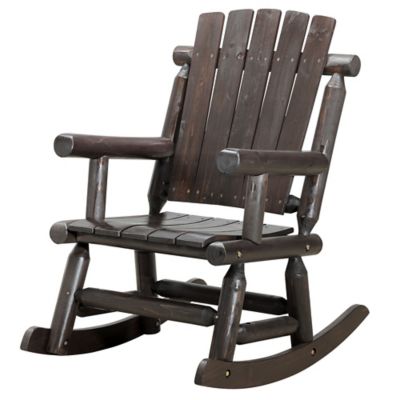 Red Shed Log Patio Rocker, Dark Walnut