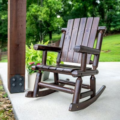 Image showing  Log Patio Rocker, Dark Walnut