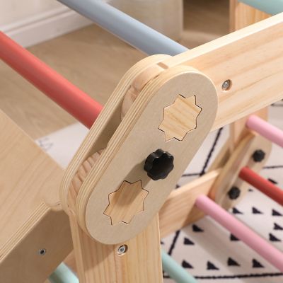 Image showing  Kids Modular Wooden Pikler with Ramp and Slide, Colored, FPX-MPKLR-C