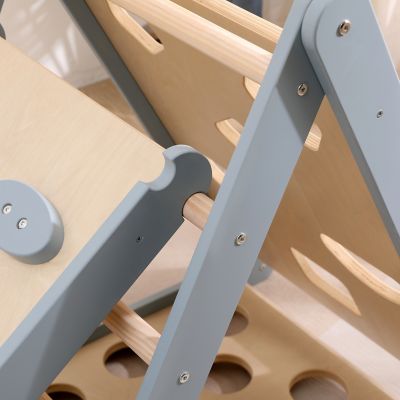 Image showing  Pikler Climbing Set Foldable Triangle and Slide Board, Blue, FPX-PKLR-B