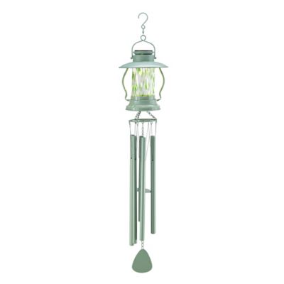 Red Shed Colored Glass Lantern Solar Windchime