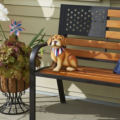 Image showing Indoor/Outdoor Americana Metal Dog Statue, 12 in.