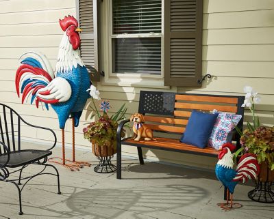 Image showing Indoor/Outdoor Americana Metal Dog Statue, 12 in.