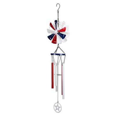 Image showing  38 in. Red White and Blue Star Windchime