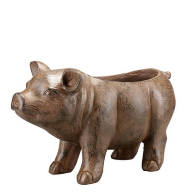 Red Shed Resin Pig Planter, 18 in.
