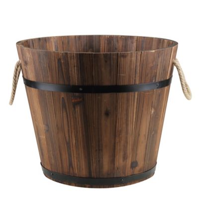 Red Shed Wooden Whiskey Barrel Planter, 16 in.