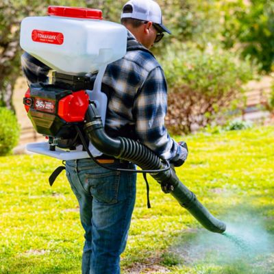 Image showing  4 gal. Capacity Backpack Battery Powered Broadcast Fertilizer Spreader for Granular Fertilizer Seed Feed Salt Ice