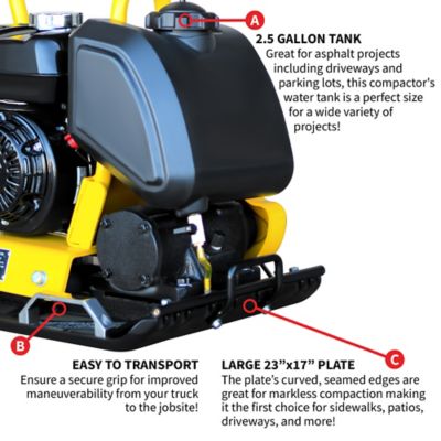 Image showing 5 th Tomahawk Power 5.5 HP Honda Vibratory Plate Compactor 23 in. x 17 in. for Soil Asphalt Paver Compaction