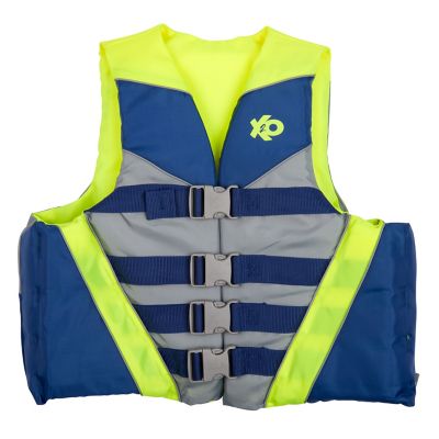 X2O Action 4 Buckle Life Vest 2 X Large, 3 X Large, Navy, Yellow