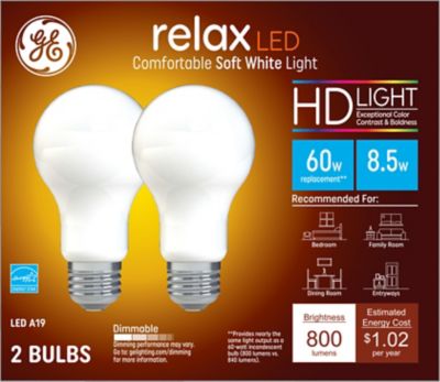 GE 2 pk. SW 60W Refresh LED HD A19 Bulbs