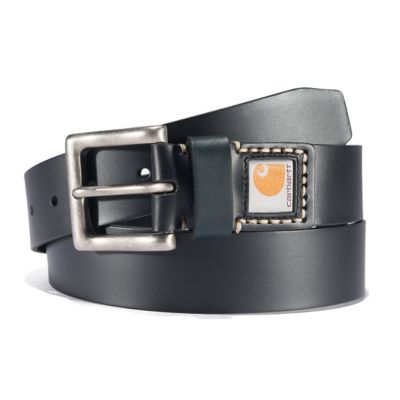 Carhartt Men's Saddle Leather Belt, Nickel Roller Finish