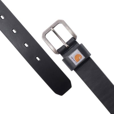 Image showing  Men's Saddle Leather Belt, Nickel Roller Finish