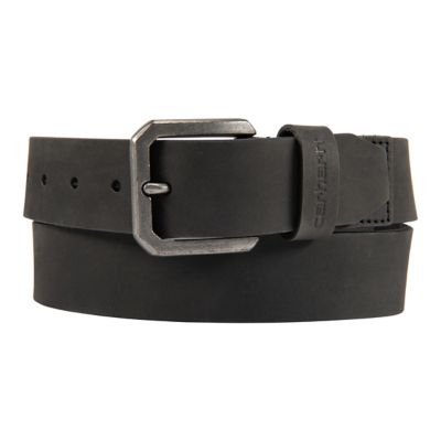 Carhartt Men's Saddle Leather Belt, Nickel Roller Finish