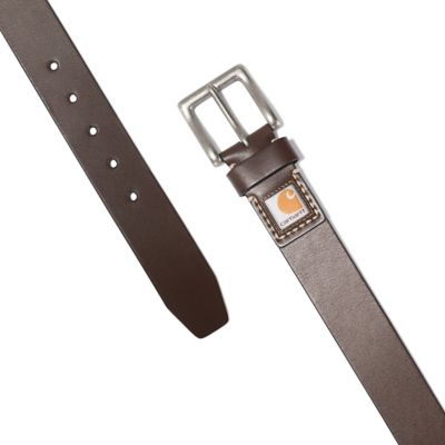 Image showing  Men's Saddle Leather Belt, Nickel Roller Finish