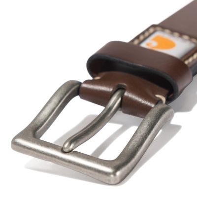 Image showing 2 th Carhartt Men's Saddle Leather Belt, Nickel Roller Finish