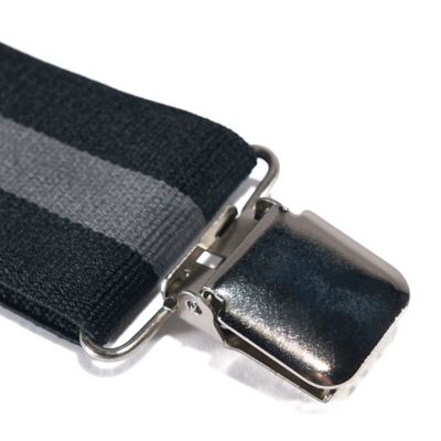 Image showing  Men's Rugged Flex Elastic 2-Tone Suspenders, Black with Steel Stripe