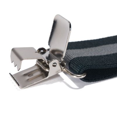 Image showing  Men's Rugged Flex Elastic 2-Tone Suspenders, Black with Steel Stripe