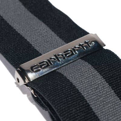 Image showing  Men's Rugged Flex Elastic 2-Tone Suspenders, Black with Steel Stripe