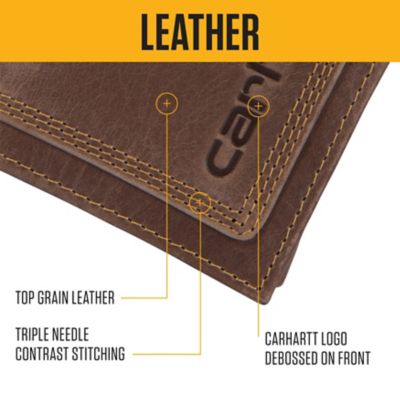 Image showing  Men's Triple Stitched Leather Trifold Wallet
