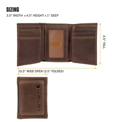 Image showing  Men's Triple Stitched Leather Trifold Wallet