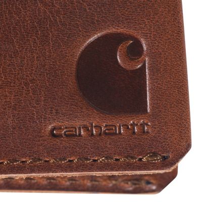 Image showing 6 th Carhartt Craftsman Leather Front Pocket Bifold Wallet