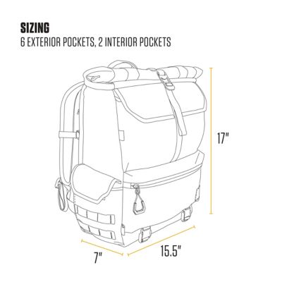 Image showing  40L Nylon Roll Top Backpack