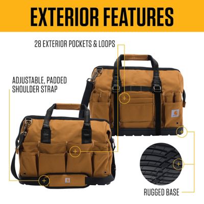 Image showing  18 in. Molded Base Heavyweight Tool Bag with 44 Pockets, Carhartt Brown