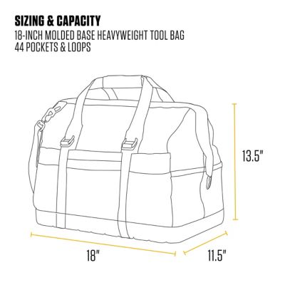 Image showing  18 in. Molded Base Heavyweight Tool Bag with 44 Pockets, Carhartt Brown