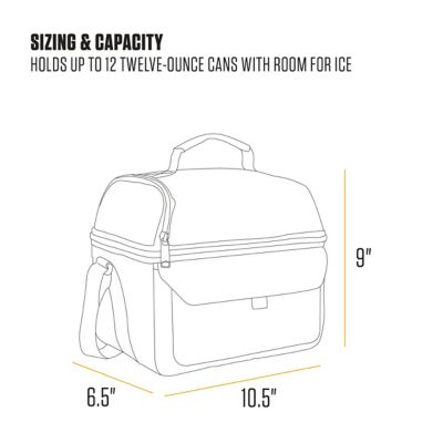 Image showing  12-Can 2-Compartment Insulated Soft-Sided Lunch Cooler