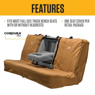 Image showing  Fitted Nylon Duck Full Size Bench Seat Pet Cover, Universal Fit