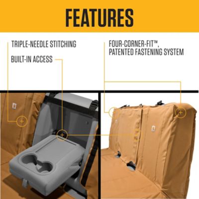 Image showing  Fitted Nylon Duck Full Size Bench Seat Pet Cover, Universal Fit