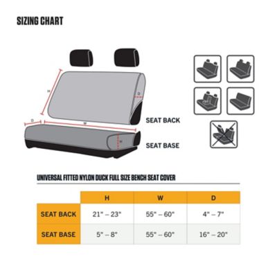 Image showing  Fitted Nylon Duck Full Size Bench Seat Pet Cover, Universal Fit