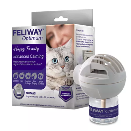 Feliway Optimum Cat Diffuser and Refill Kit 48 ml Cat Anxiety Sprays & Wipes