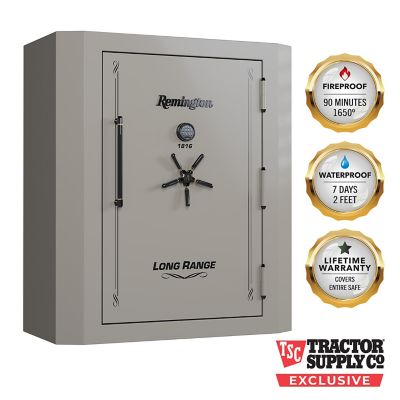 Remington Long Range Fire/Waterproof 84-Gun Safe with Electronic Lock, Light Gray Satin Metallic