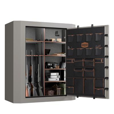Image showing  Long Range Fire/Waterproof 84-Gun Safe with Electronic Lock, Ivory Satin Metallic