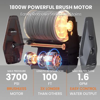 Image showing  Grandfalls Pressure Washer 1/2 in. - 100 ft., Ultra Soft and Replaceable Hose, 3700 PSI, Bach Sliver