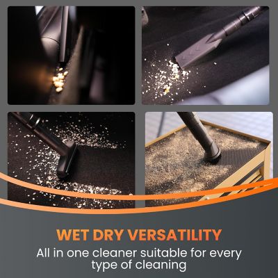 Image showing 7 th Giraffe Tools Retractable Vacuum Cleaner 30 ft. Hose, Wall Mounted, Wet, Dry Versatility, 20KPA, Black