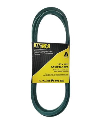 Hero Fractional Aramid Cord V-Belt Replacement, 1/2 in. x 102 in. A100K/4L1020K