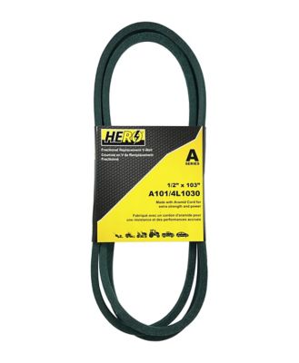 Hero Fractional Aramid Cord V-Belt Replacement, 1/2 in. x 103 in. A101K/4L1030K