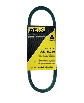 Hero Fractional Aramid Cord V-Belt Replacement, 1/2 in. x 25 in. A23K/4L250K