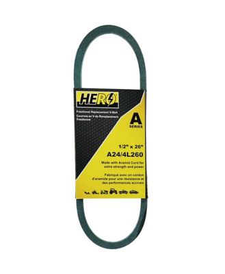 Hero Fractional Aramid Cord V-Belt Replacement, 1/2 in. x 26 in. A24K/4L260K