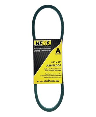 Hero 1/2 in. x 30 in. Fractional Aramid Cord V-Belt Replacement, A28K/4L300K