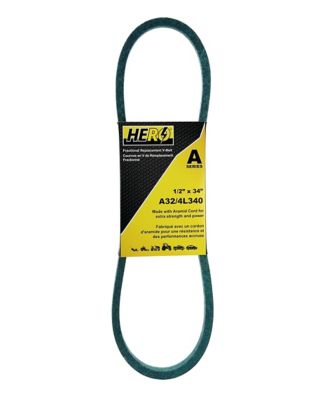 Hero Fractional Aramid Cord V-Belt Replacement, 1/2 in. x 34 in. A32K/4L340K